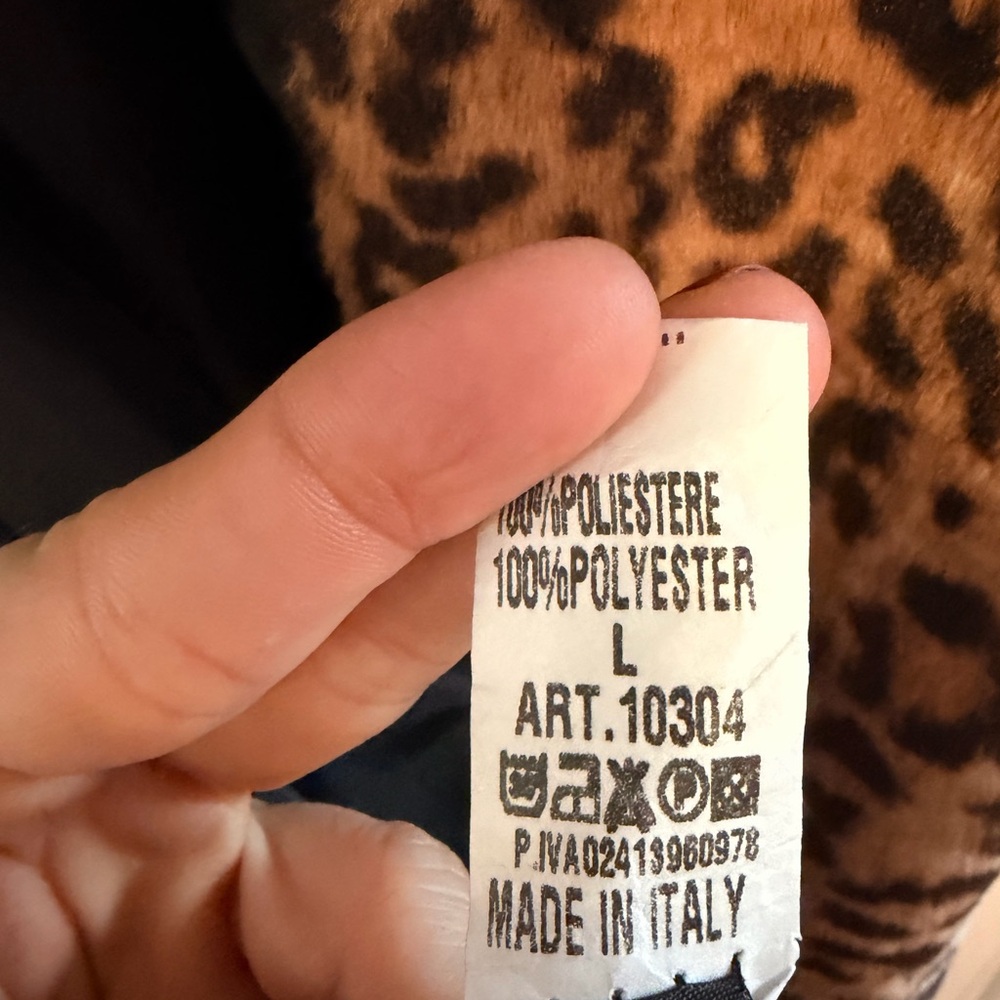 Studio Leopard Print Faux Fur Coat in Brown and Cream - Picture 4 of 4